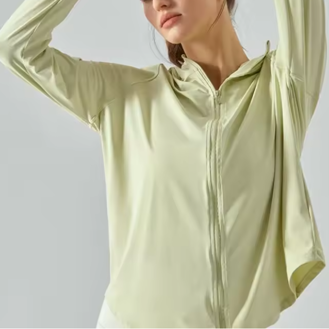 Outdoor Loose Ice Silk Cool Feeling UV Protection Breathable Speed Dry Hooded Sunscreen Clothing 