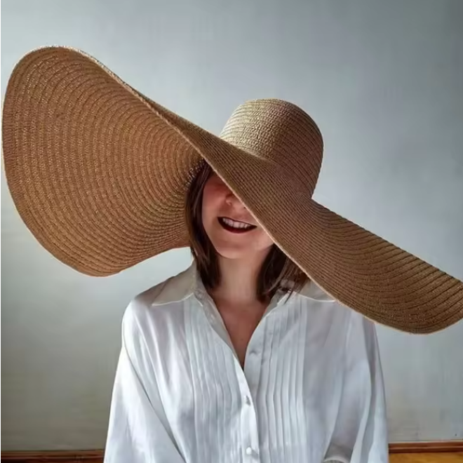Oversized Floppy Straw Large Wide Beach Sun Protection Straw Hats
