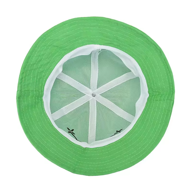 Cotton Sun Embroidery Funny Frog Bucket Hat
