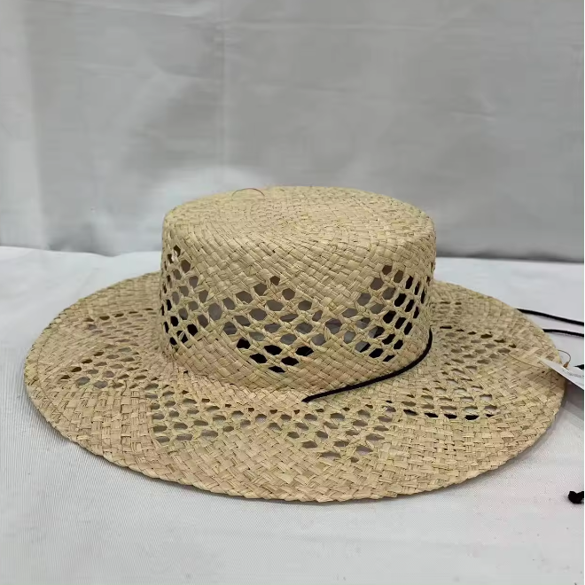 Handmade Wide Brim Raffia Straw Sun Hat