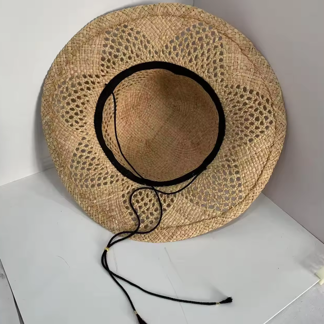 Handmade Wide Brim Raffia Straw Sun Hat