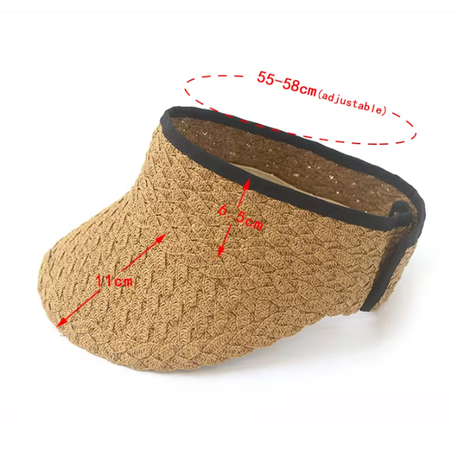 Empty Top Solar UV Protection Visors Adjustable Soft Hat