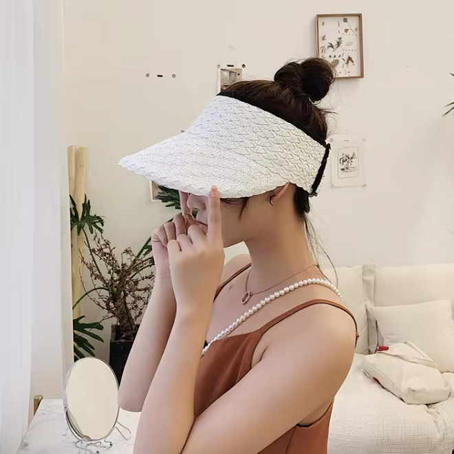 Empty Top Solar UV Protection Visors Adjustable Soft Hat