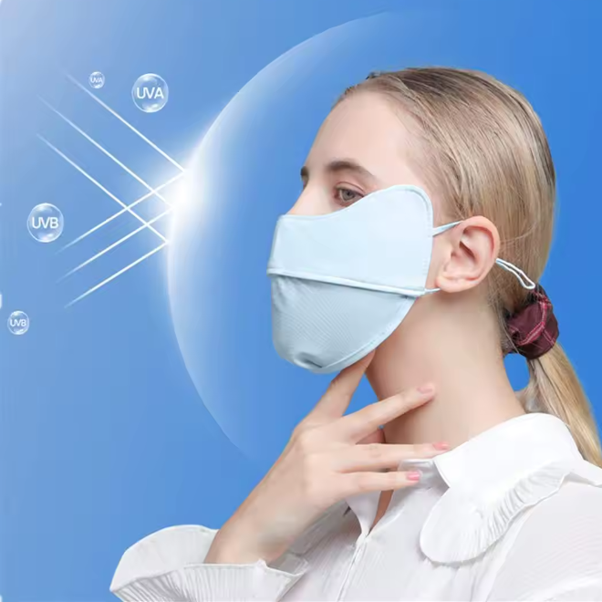 UPF50 Full Face Sunscreen Mask For Summer Outdoor Activities