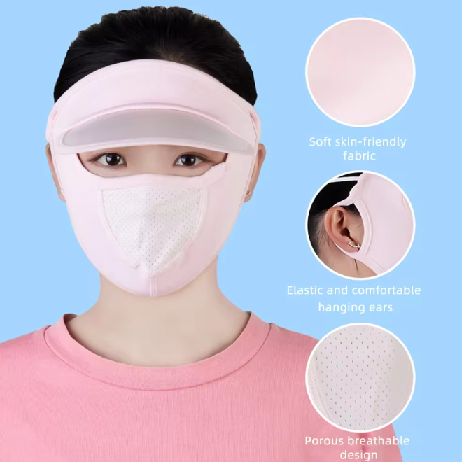 Sunscreen Veil Summer Ice Silk Mask UV Protection Mask With A Hat