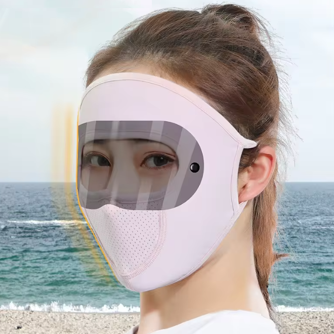 Sunscreen Full Face UV Protection Mask with Glasses Dustproof