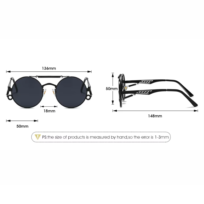 Round Metal Frame Punk Sunglasses