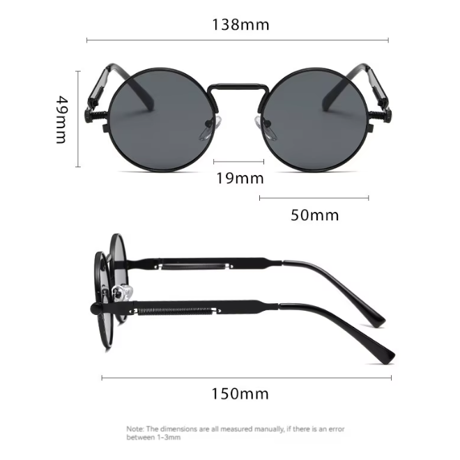 UV400 Protection Round metal Frame Vintage Sun Glasses