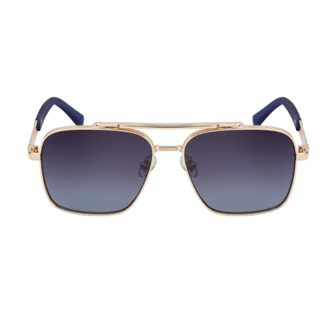 Trendy Metal Frame Double Bridge UV400 Shades Sunglasses for Men