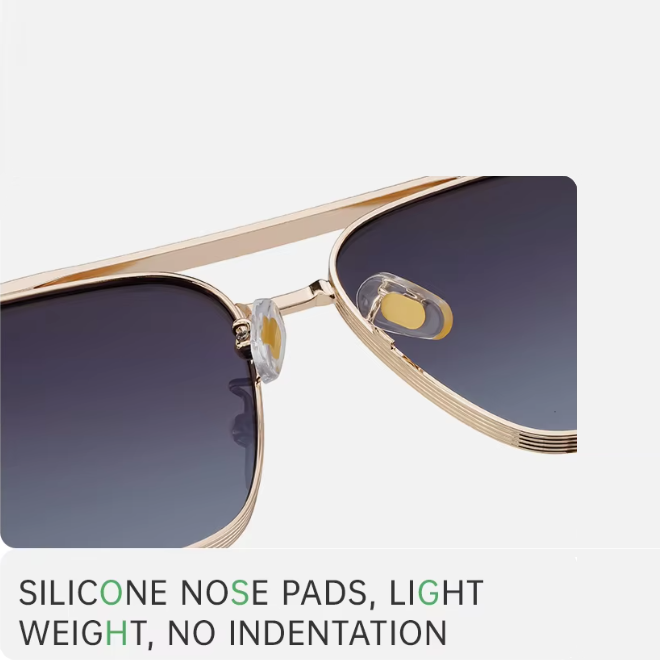 Trendy Metal Frame Double Bridge UV400 Shades Sunglasses for Men