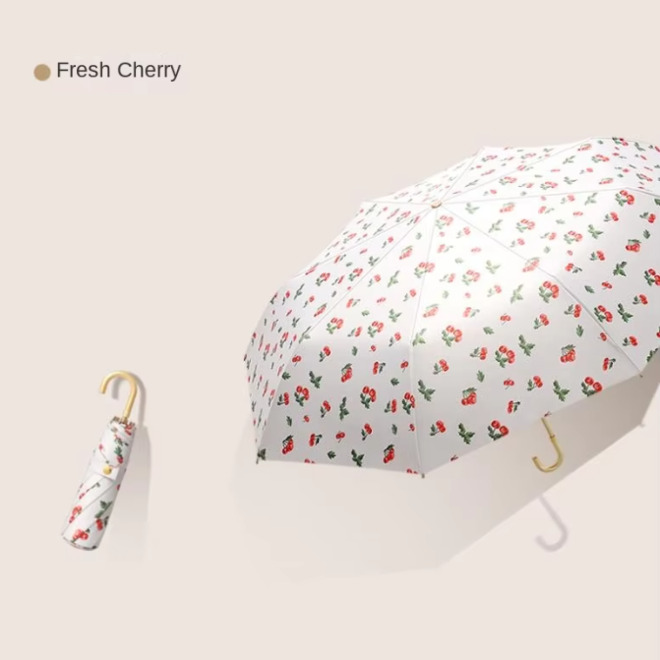 Three Section Aluminum Alloy Golden Skeleton Umbrella