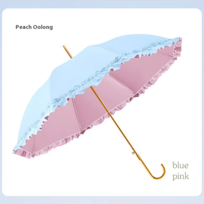 Dual Use Anti UV Sunshade Umbrella with Glue Color Lace