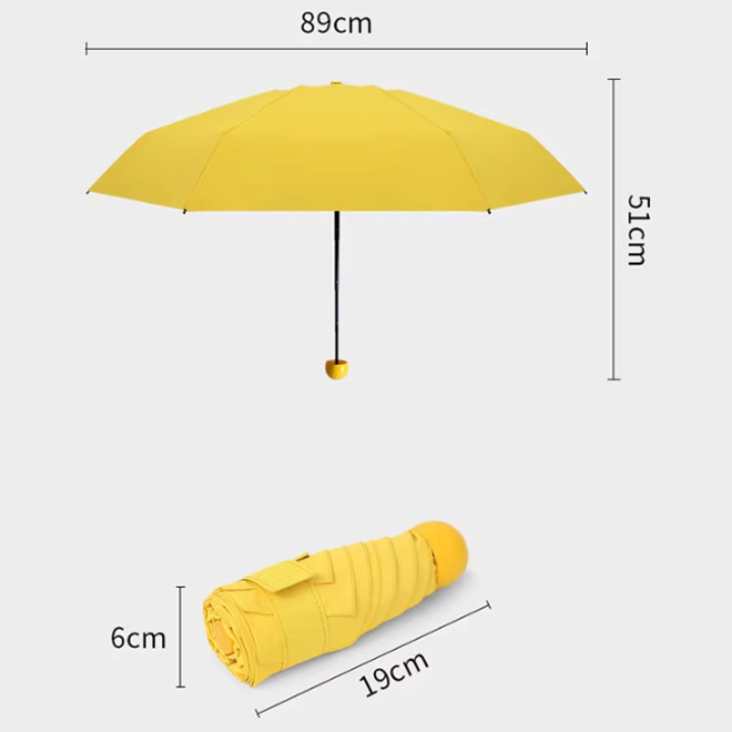 Mini Pocket Folding Women 5 Fold Capsule Umbrella