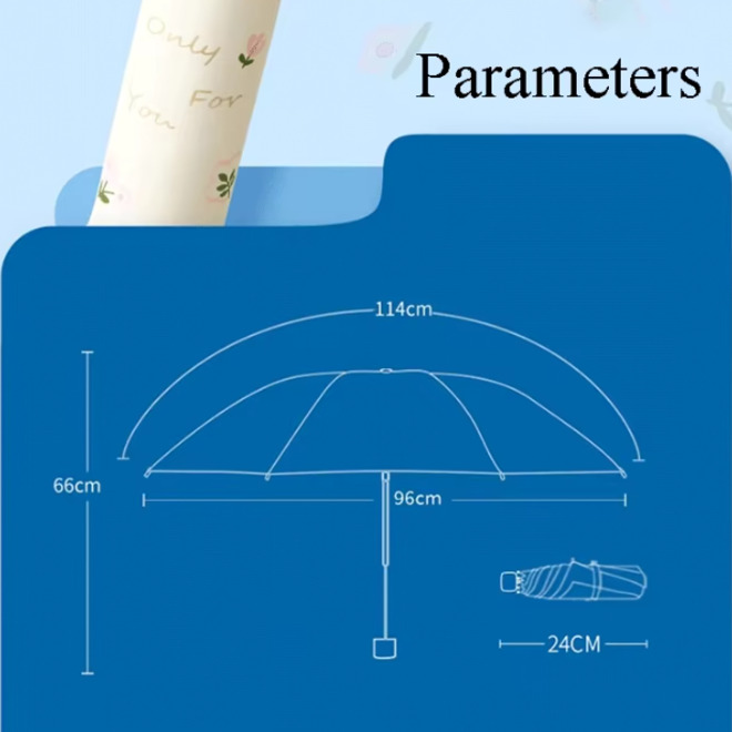 Flower Printed Lightweight Portable Dual Use Umbrella With Cover