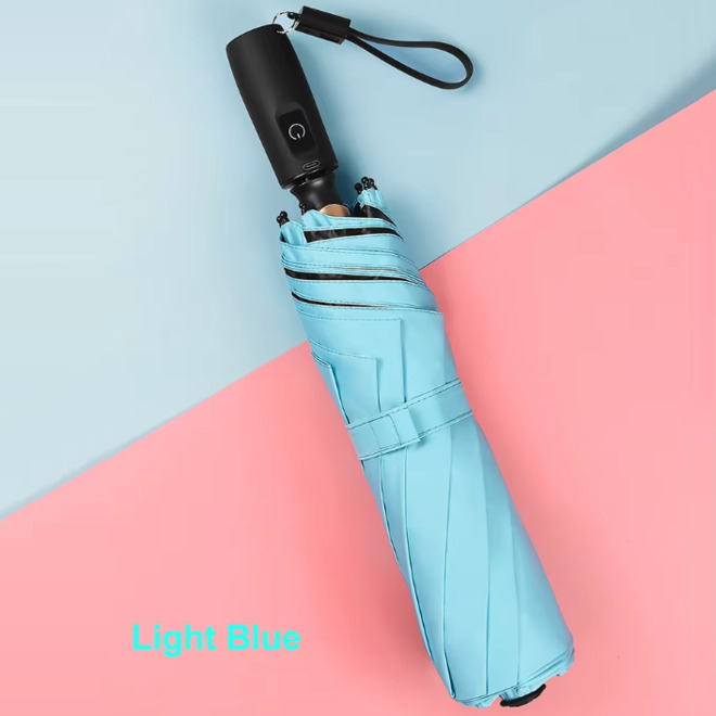 USB Charging Fan Manual Open and Close Folding Umbrella