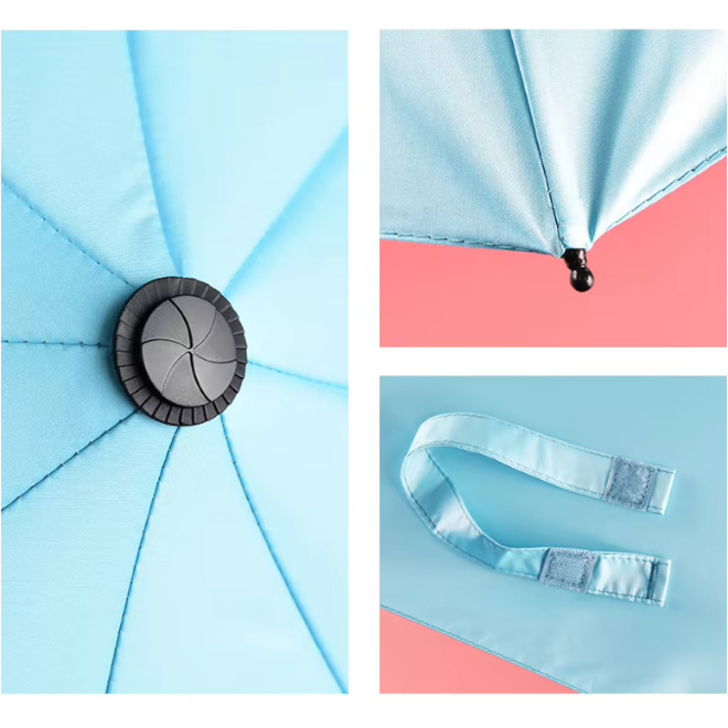 USB Charging Fan Manual Open and Close Folding Umbrella