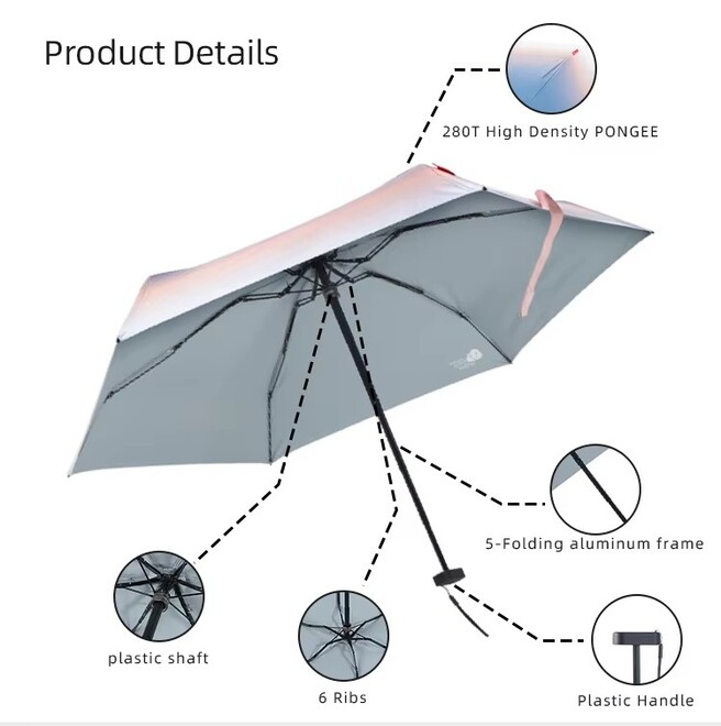 Manual Foldable UV Compact Mini Pocket Umbrella